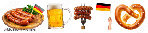 Oktoberfest festival png cut out element set