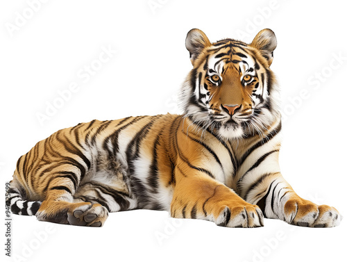 Isolated Tiger on Clear Transparent Background 