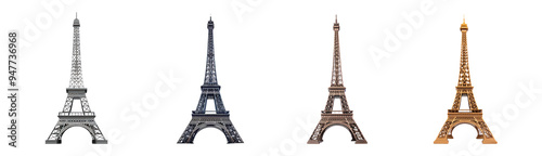 Eiffel Tower png cut out element set