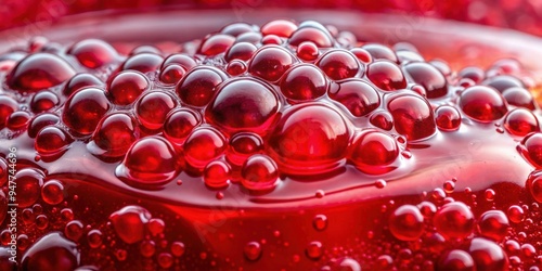 Close up view of texture and air bubbles in a red jelly, jelly, red, texture, close up, macro, abstract, background, food