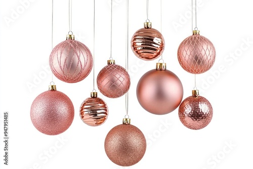 Elegant rose gold Christmas ornaments