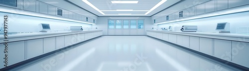 High-tech laboratory with futuristic equipment, sci-fi anime background, scientific innovation