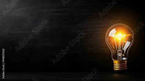 A glowing light bulb against a dark background, symbolizing innovation, creativity, and bright ideas.