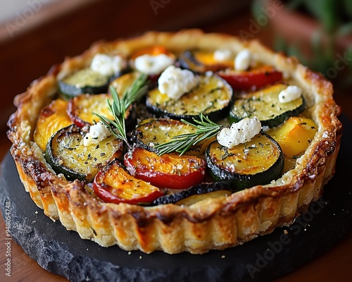 Delicious Rustic Tart with Roasted Seasonal Vegetables and Goat Cheese A Flavorful and Easy Recipe for Dinner or a Special Occasion