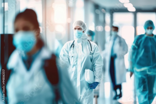 The experts are always on the job Defocused shot of a group of medical practitioners working in a hospital