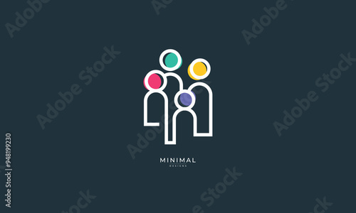 diversity people team family colourful logo vector icon symbol