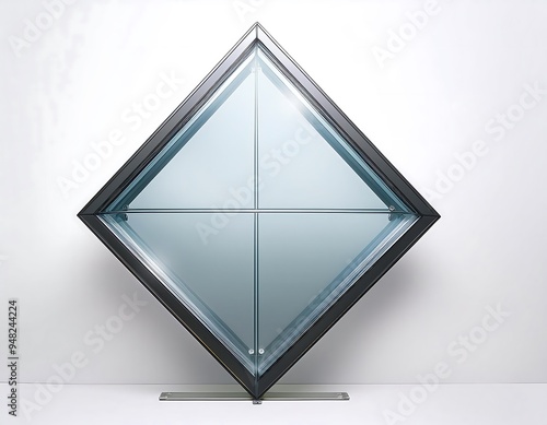 realistic vector illustration glass billboard intended decoration white background