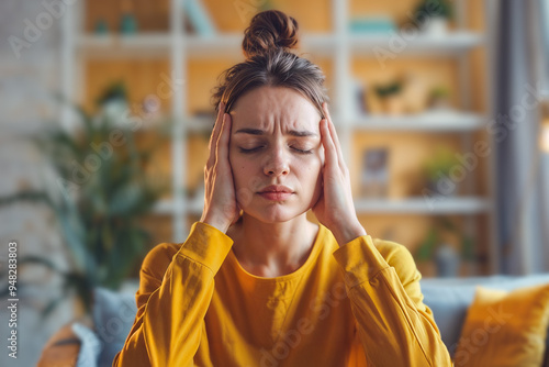 woman suffering headache