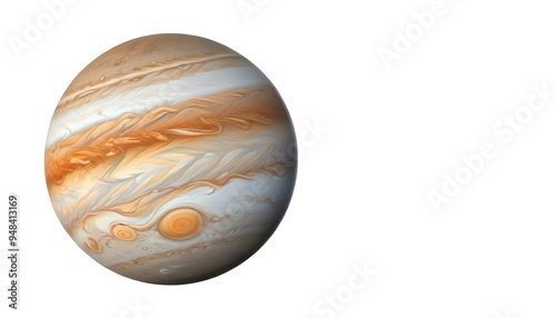 Planet Jupiter isolated on a white background