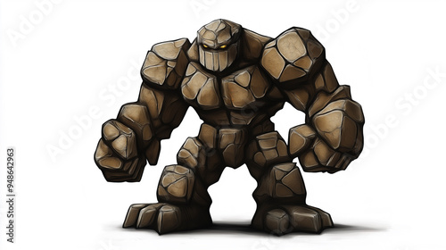 personagem de rpg, golem de pedra