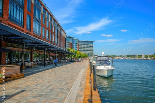 Washington Dc Wharf. Marina District with Hotels and Restaurants on Harbor in the Capital City USA