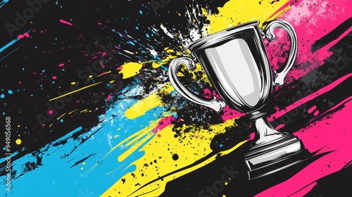 A trophy represents success and innovation, with vibrant colors representing competitive advantage.