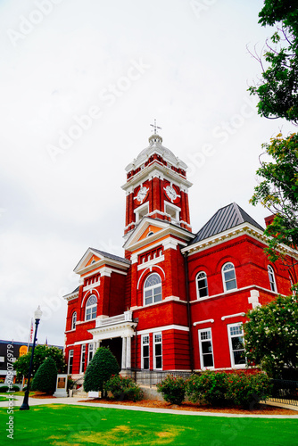 Forsyth, Georgia, USA 07 19 2024: The court house of Forsyth Monroe County court house: Forsyth is a city in and the county seat of Monroe County, Georgia, United States.