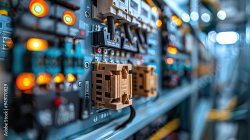 Close-Up of Electrical Panel with Fuses and Contactors for Power Distribution