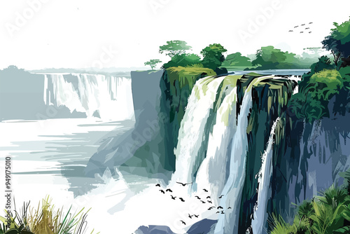 Victoria Falls on the Zambezi River in Africa