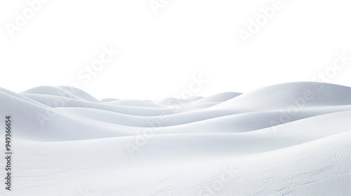 Snow landscape isolated on white background