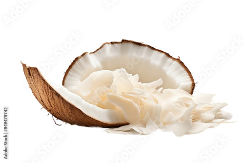 Fresh Coconut Shavings with Clipping Path