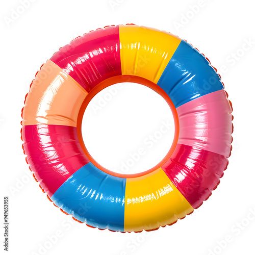 Inflatable Pool Ring top view isolated on transparent background