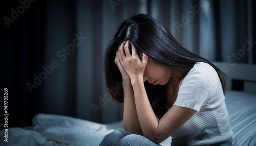 A young woman experiencing stress and distress