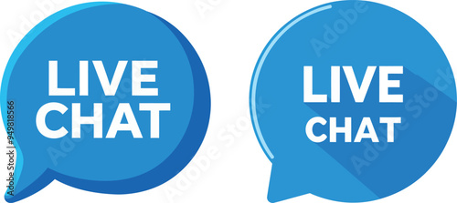 Modern illustration of live chat icon with speech bubbles. Customer support service, online consultation