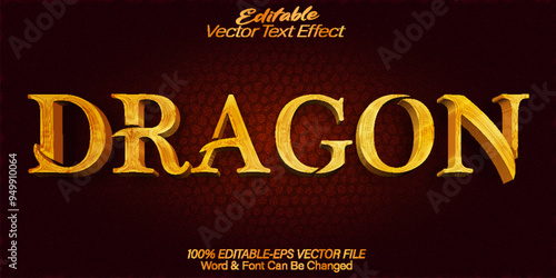 Dragon Vector Text Effect Editable Alphabet Fire Fantasy Magic Mythical Mystic