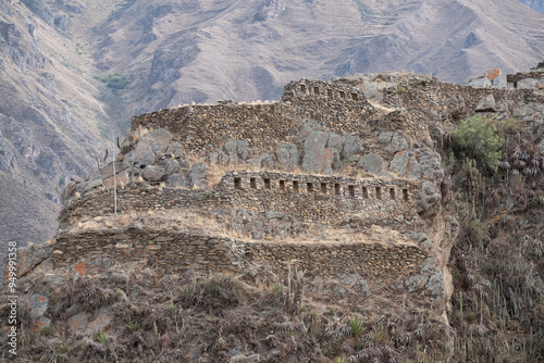 The Incan ruins at Ollantaytambo, Peru. Horizontal format.