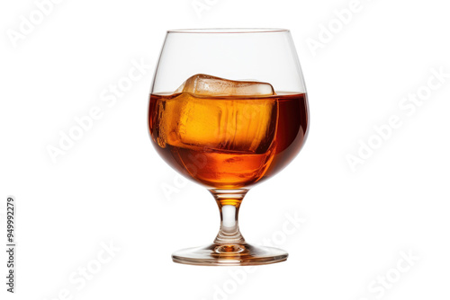 Brandy in a Snifter Glass with Isolated on Transparent Background