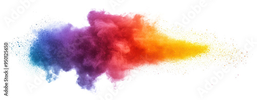 PNG Colorful powder explosion on white