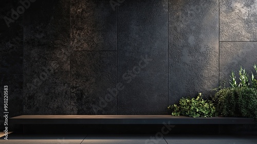 Bold basalt with deep black hues and striking volcanic textures, offering a dramatic and contemporary background for modern and minimalist designs