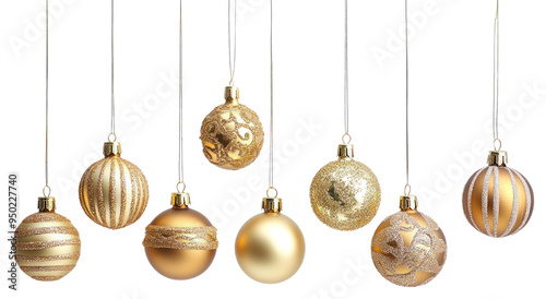 PNG Elegant gold Christmas ornaments