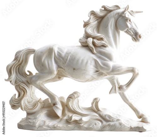 PNG Elegant marble unicorn sculpture