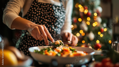 Cooking delicious meal with fresh vegetables, festive atmosphere enhances joy of preparing food.