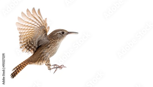 cactus wren - Campylorhynchus brunneicapillus - is a species of wren that is endemic to the deserts of the southwestern United States and northern and central Mexico. isolated on white background