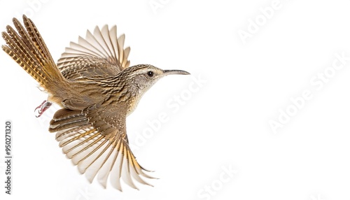 cactus wren - Campylorhynchus brunneicapillus - is a species of wren that is endemic to the deserts of the southwestern United States and northern and central Mexico. isolated on white background