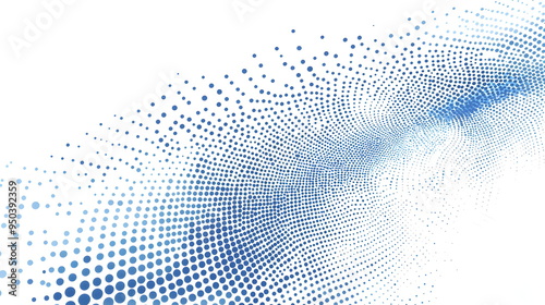 Abstract halftone pattern vector design in light blue dots, with blue dots in circular shapes, perfect for wallpaper or digital art 