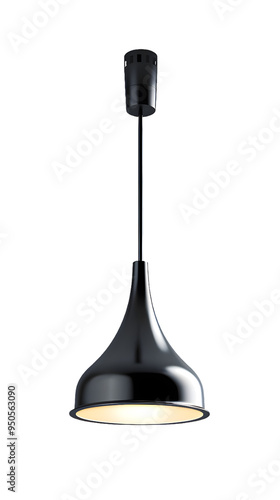 Modern pendant lamp hanging isolated on transparent background