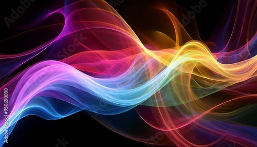 psychic energy as colorful waves of light and misty tendrils intertwine and undulate