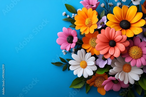 Flower bouquet gift for a get well soon message, depicted in an artwork where the bouquet is cheerful and uplifting, filled with colorful, fragrant blooms