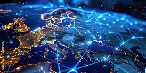 Bright Network Diagram: Trade Routes Within the European Union