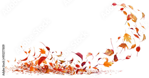 PNG Autumn leaves swirling gracefully