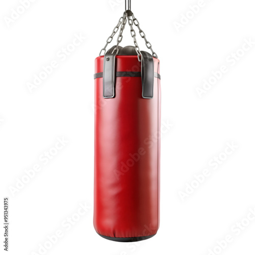 Red punching bag Isolated