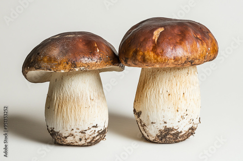 boletus mushrooms on a white background