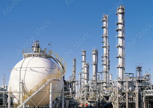 Yeosu-si, Jeollanam-do, South Korea - January 1, 2002: Petrochemical factory for oil refinery at Yeosu Industrial Complex