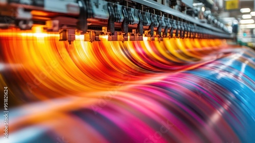 massive industrial inkjet printer in action vibrant inks flowing largeformat prints emerging focus on precision technology and scale of production