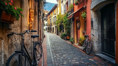 France's Annecy buildings, bicycle-friendly European streets, and European old town architecture