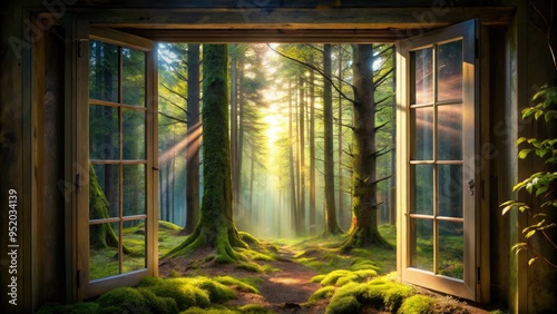 mystical forest window mystical realm