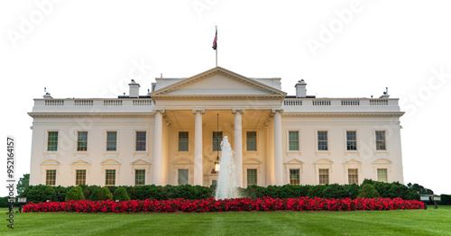 Evening view of White House in Washington DC, no background png version