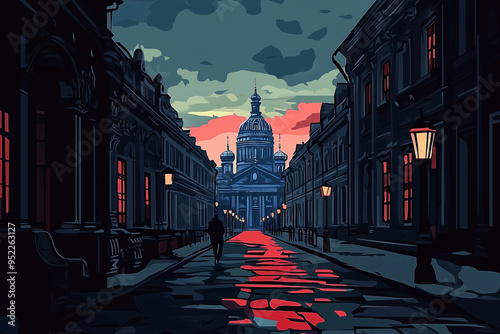 St Petersburg Gothic Illustration Background Artwork Wallpaper