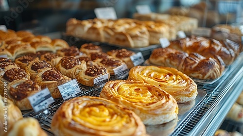 Food on display at bakery Porto Porto District Portugal Europe : Generative AI