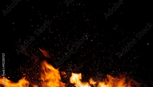 fire embers particles texture overlays burn effect on isolated black background sparkle light effect